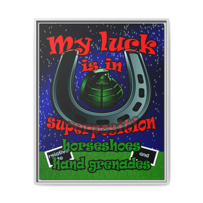 my luck - framed canvas art ('snoops' background)