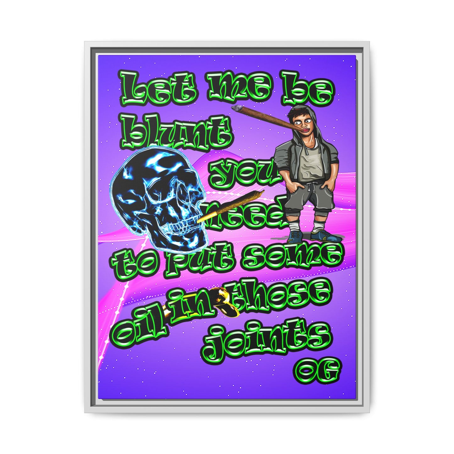 og - framed canvas art (purple-pink wave)