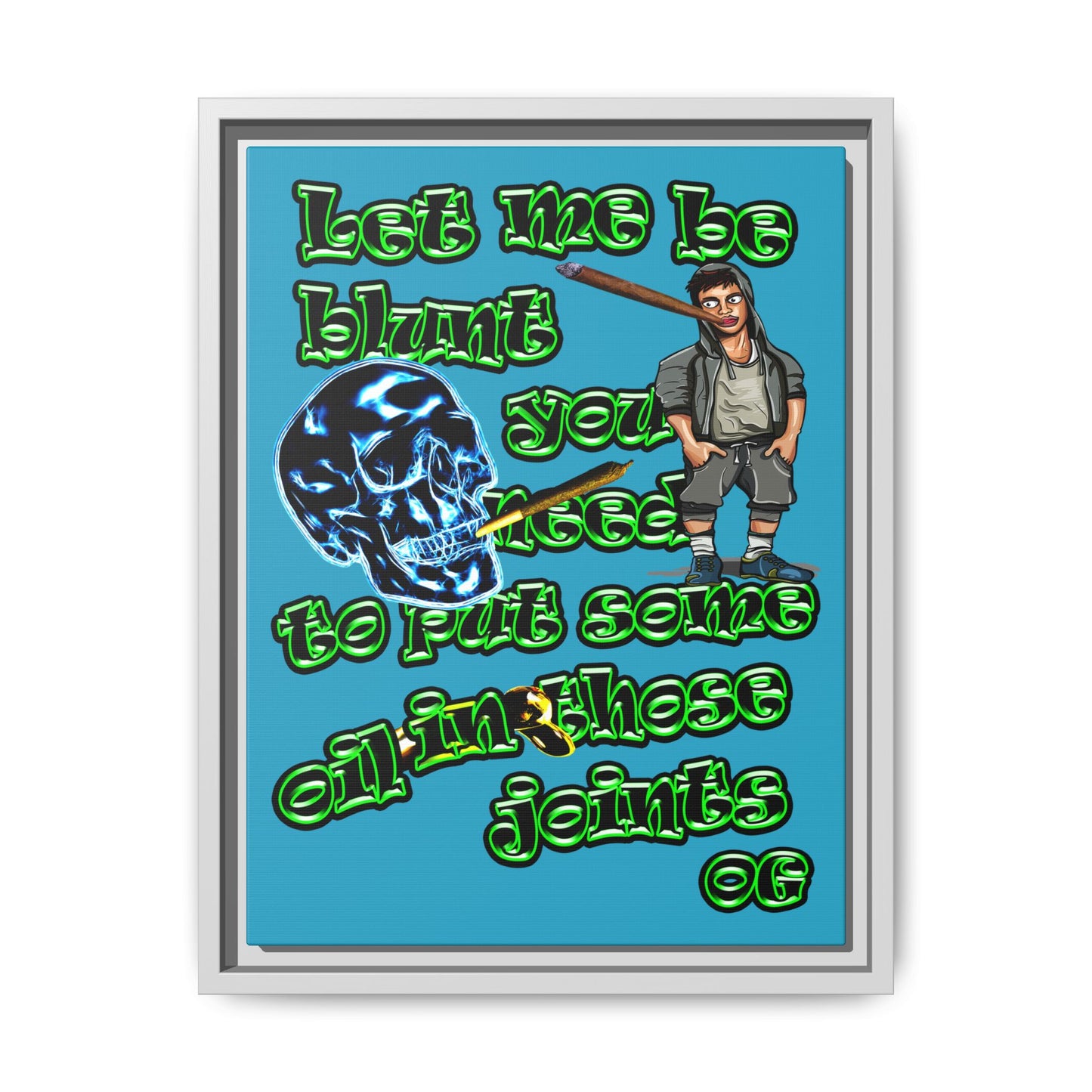 og - framed canvas art (turquoise)