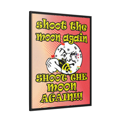 shoot the moon again - framed canvas art (yellow-orange wave)