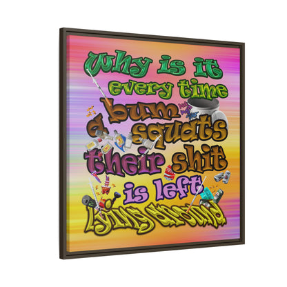 the bum's shit - framed canvas art (color blur)