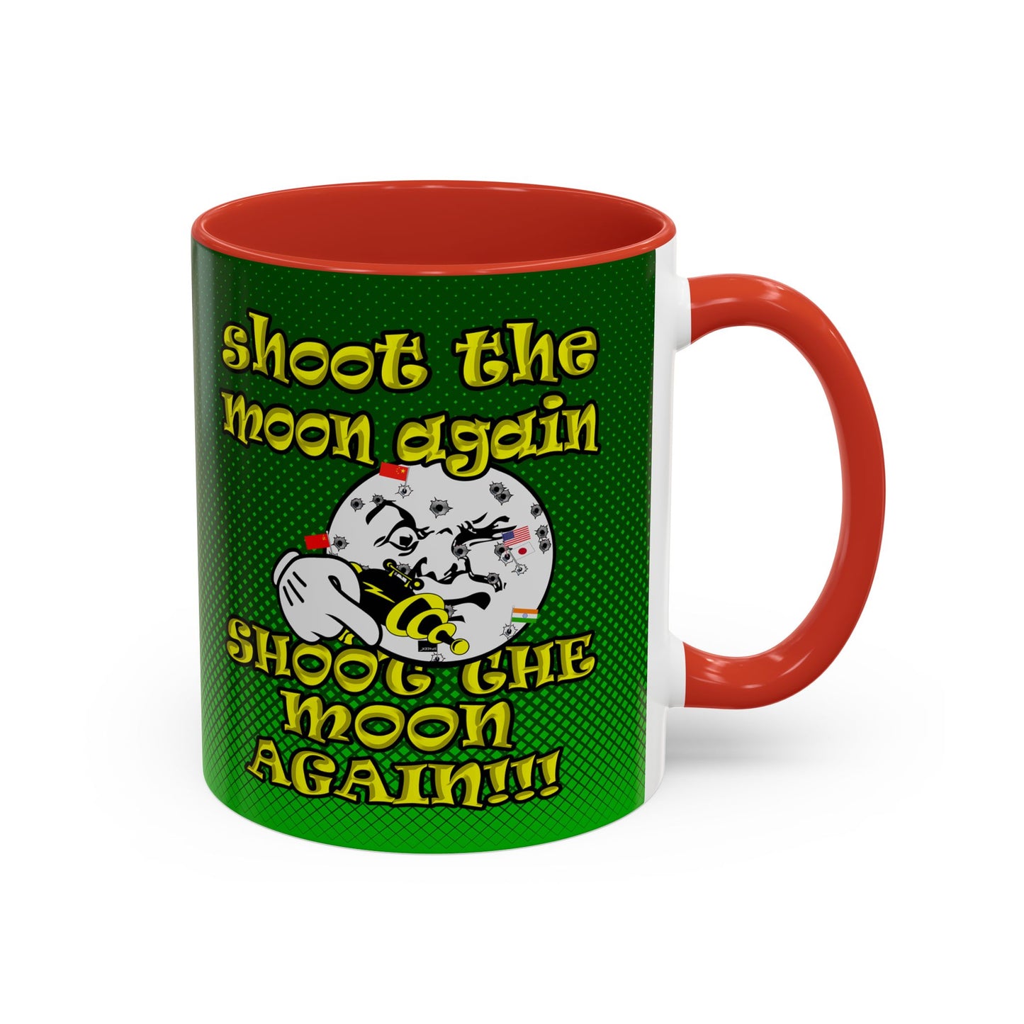 shoot the moon again - Accent Mug (logo green)
