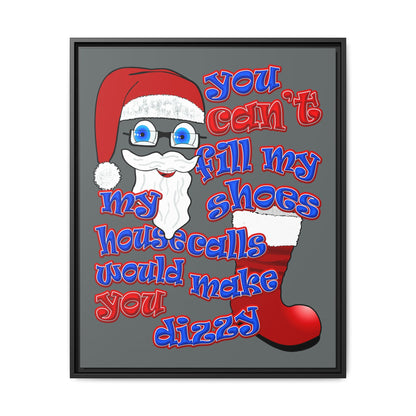 santa's shoes - framed canvas art (dark grey)