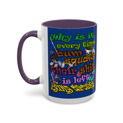 the bum's shit - Accent Mug (dark blue)