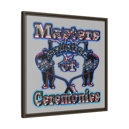 em cee squared - framed canvas art (light grey)