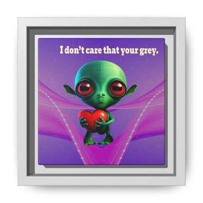 I don't care that your grey - framed canvas art (purple-pink wave)