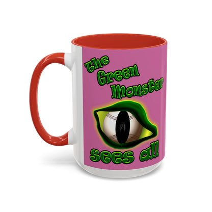 green monster - Accent Mug (light pink)