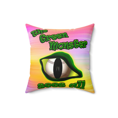 green monster - Spun Polyester Square Pillow - (color blur)
