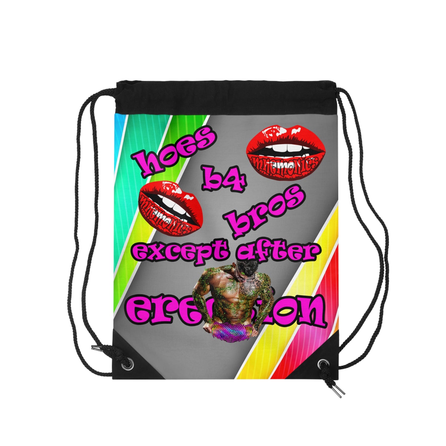 hoes b4 bros - Drawstring Bag (rainbow split)