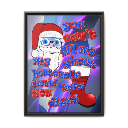 santa's shoes - framed canvas art (grey-pink wave)