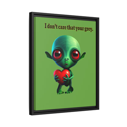 I don't care that your grey - framed canvas art (green)