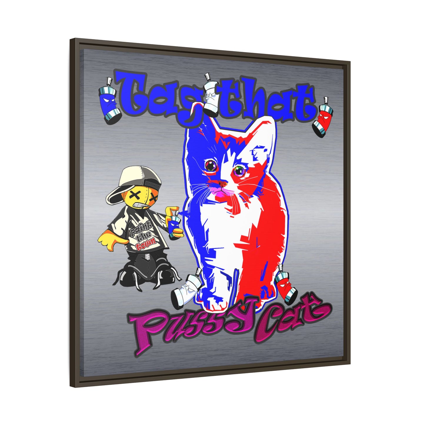 tag that - framed canvas art (brushed nickel)