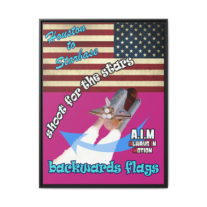 shoot for the stars - framed canvas art (pink)