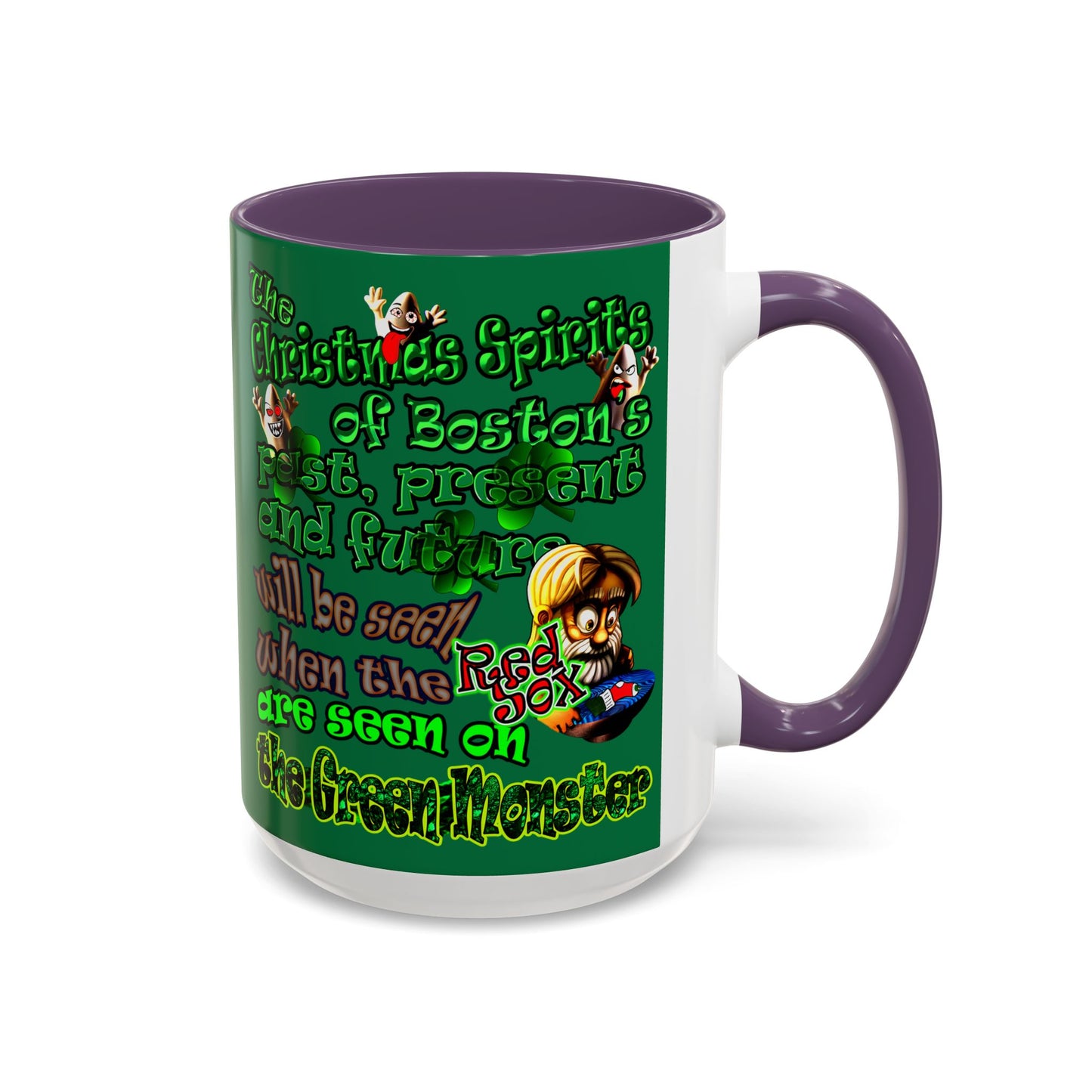 christmas spirits of boston - Accent Mug (dark green)
