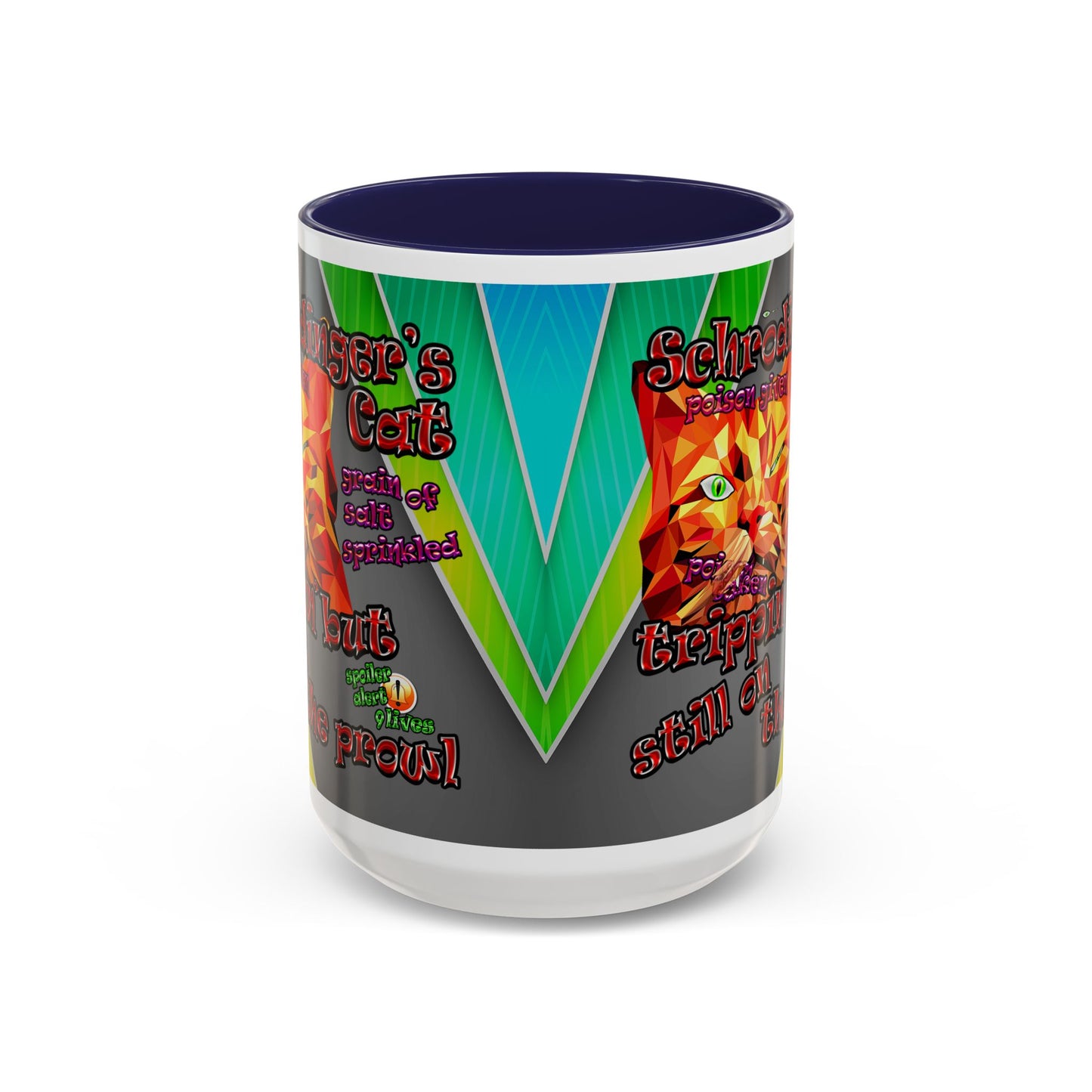 schrodinger's cat - Accent Mug (rainbow split)