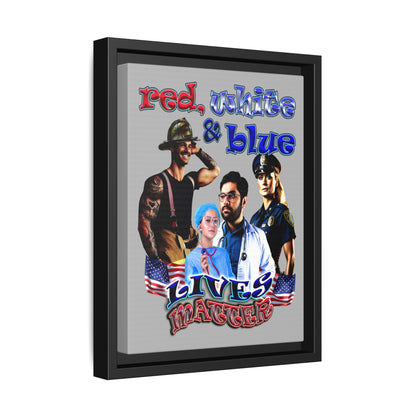 rw&b lives matter - framed canvas art (light grey)