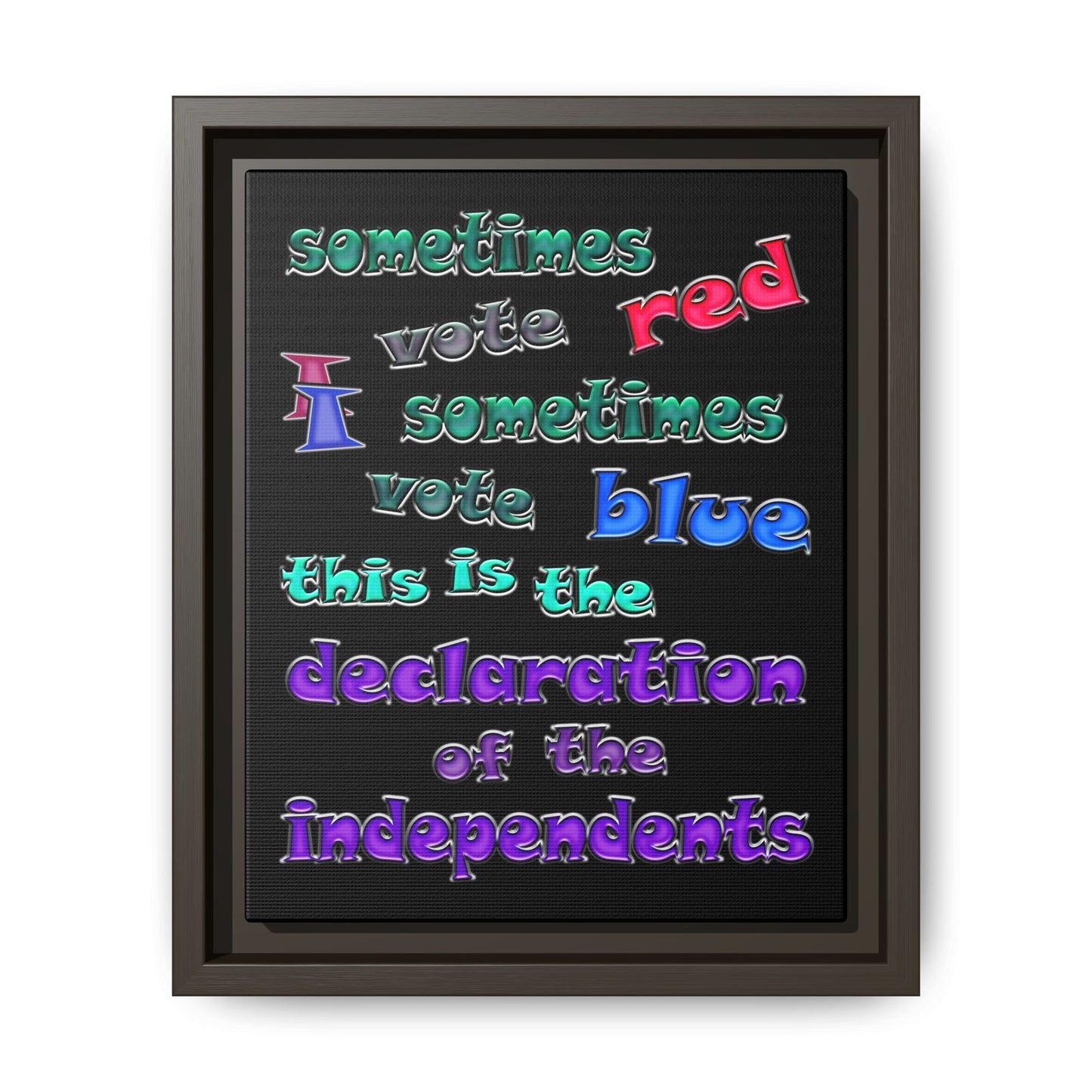 declaration of the independents - framed canvas art (black)