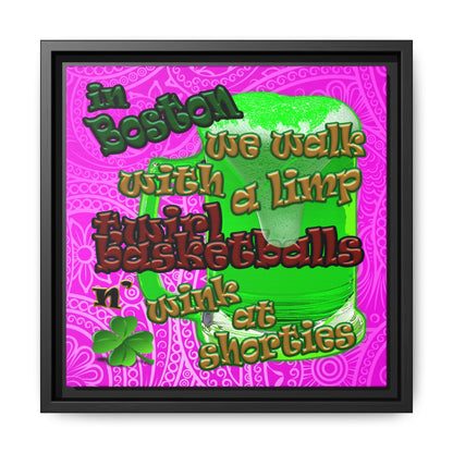 celtics logo - framed canvas art (pink swirl)