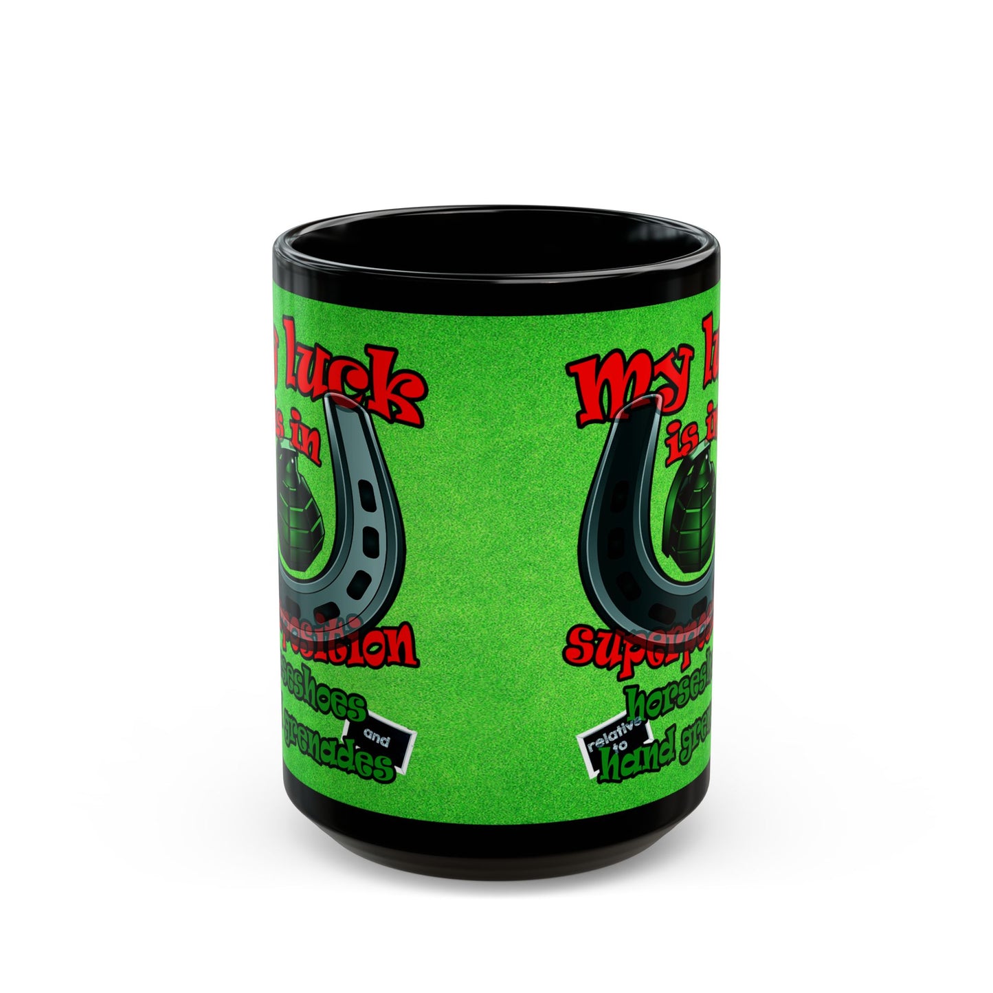 my luck - Black Mug (green turf)