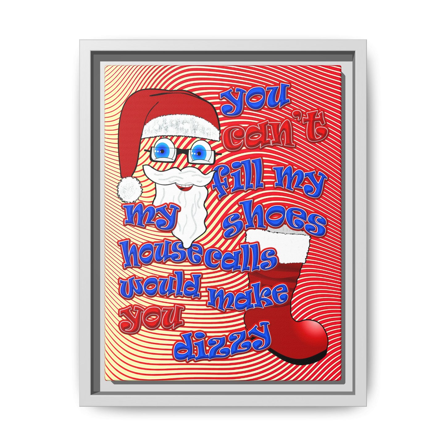 santa's shoes - framed canvas art (yellow-orange wave)