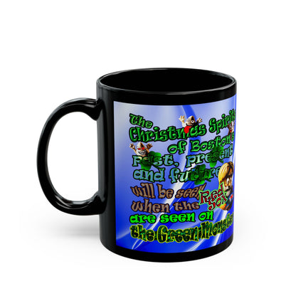 christmas spirits of boston - Black Mug (blue-white wave)