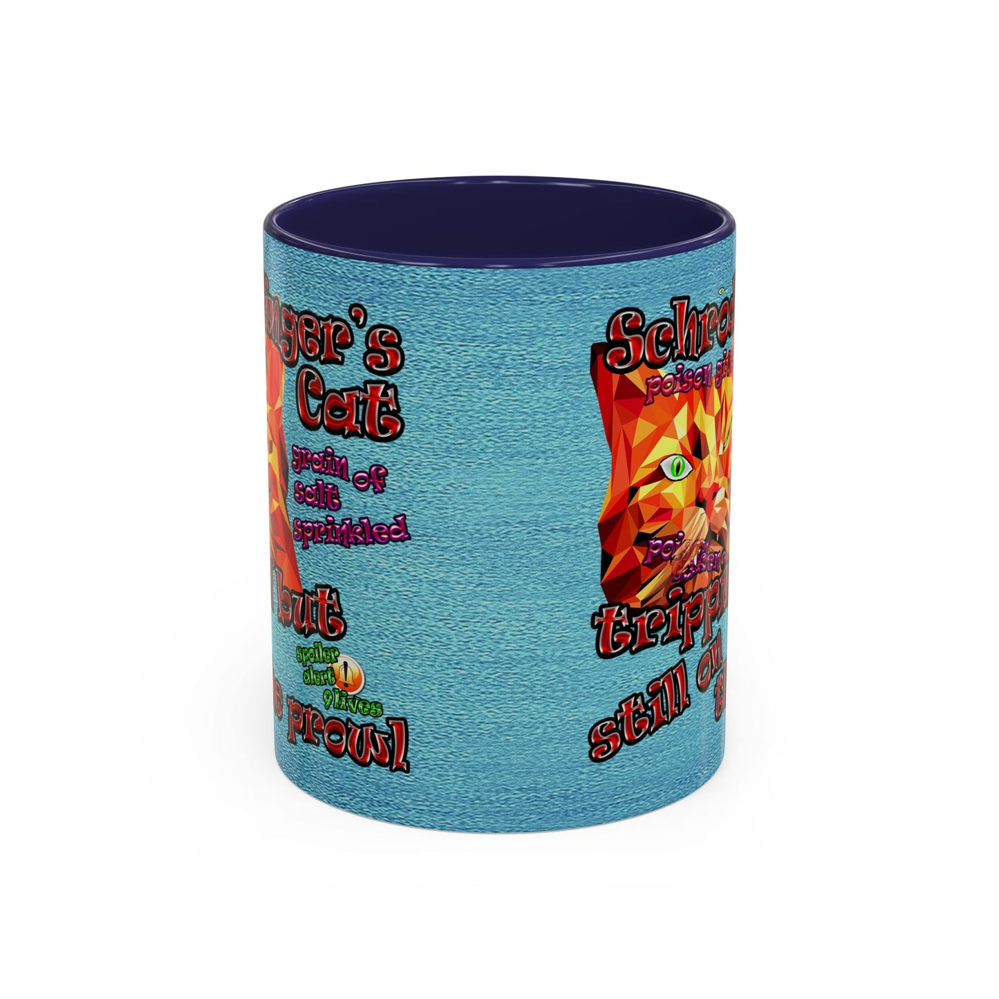schrodinger's cat - Accent Mug (faded blue)