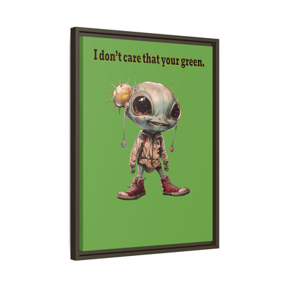 I don't care that your green - framed canvas art (green)