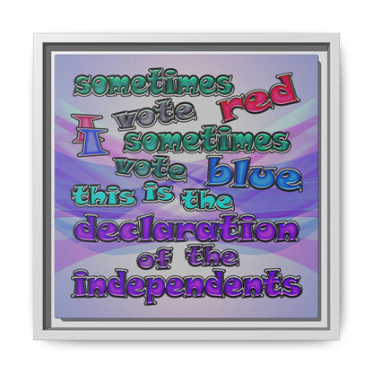 declaration of the independents - framed canvas art (light blue-pink wave)
