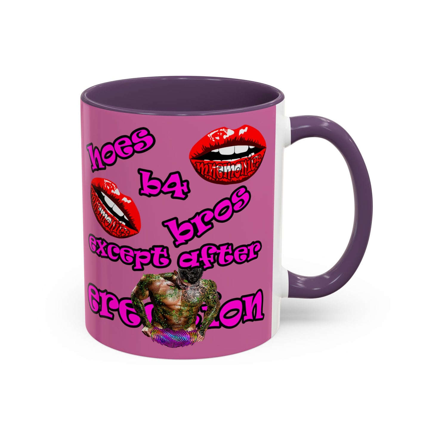 hoes b4 bros - Accent Mug (light pink)