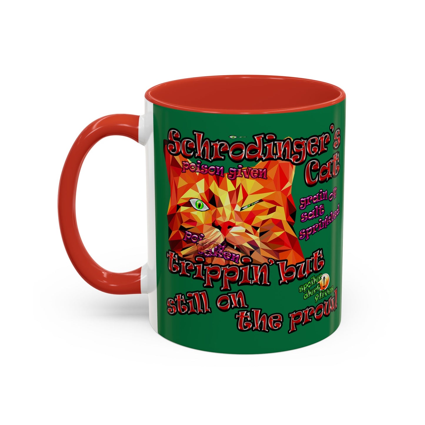 schrodinger's cat - Accent Mug (dark green)