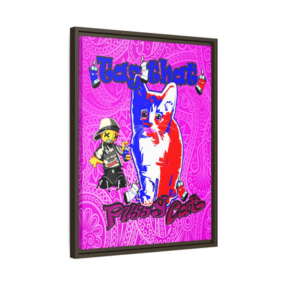 tag that - framed canvas art (pink swirl)