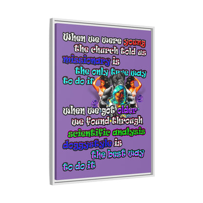 doggystyle - framed canvas art (light purple)