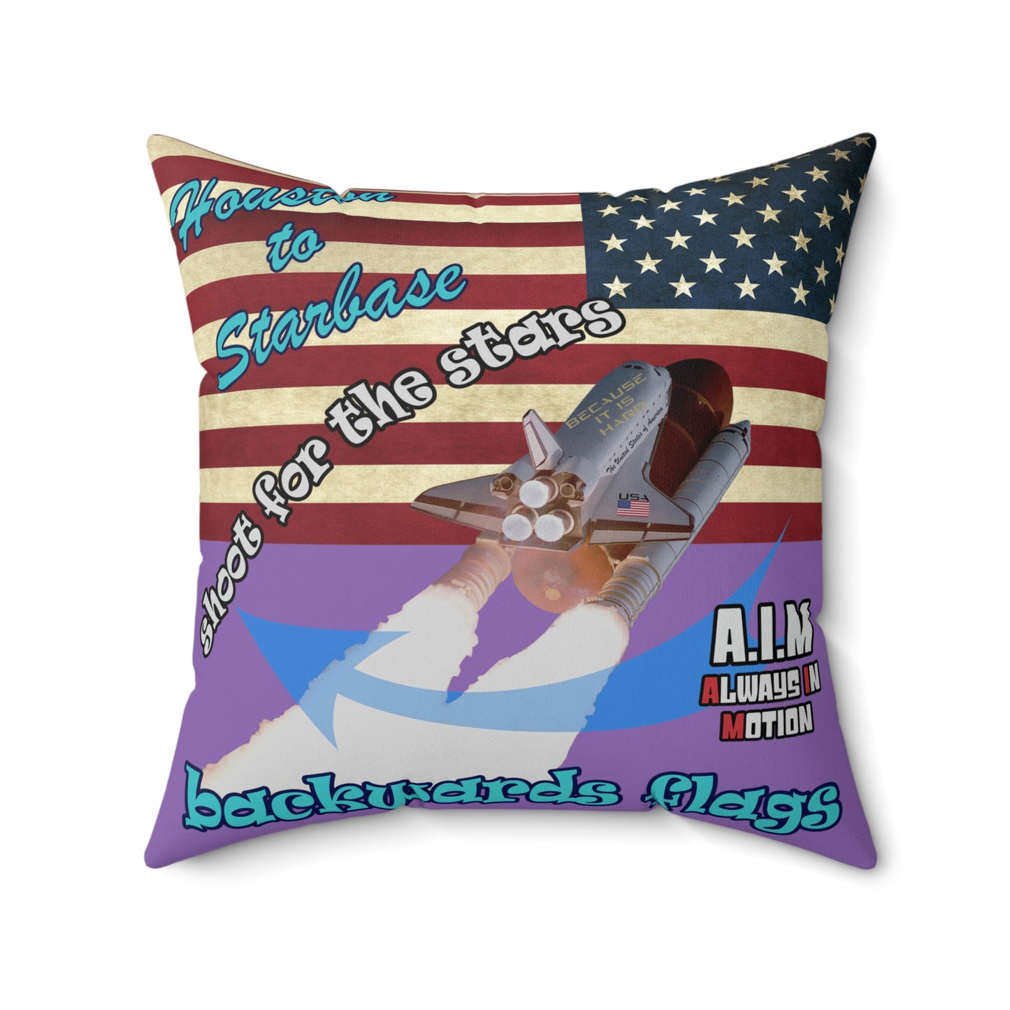 shoot for the stars - Spun Polyester Square Pillow - (light purple)