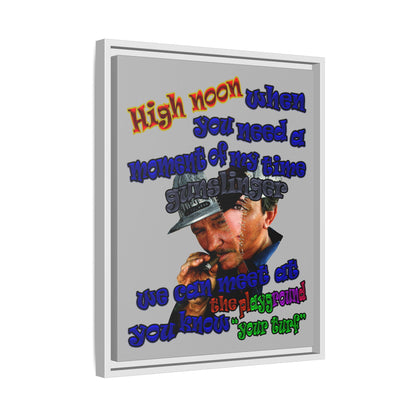 high noon - framed canvas art (light grey)