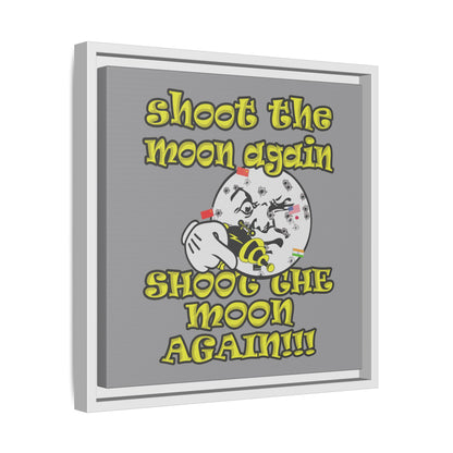 shoot the moon again - framed canvas art (grey)