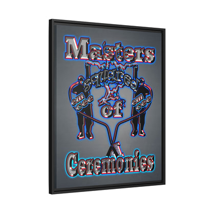 em cee squared - framed canvas art (grey-light grey)