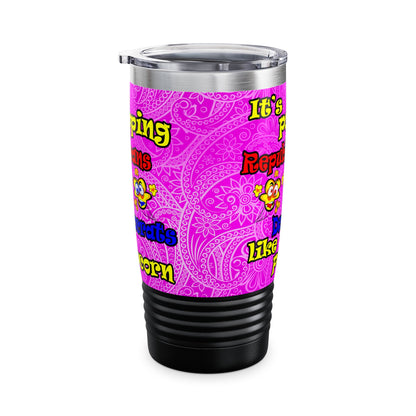 popping like popcorn - Ringneck Tumbler, 20oz (pink swirl)