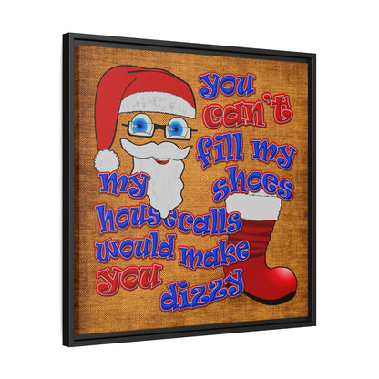 santa's shoes - framed canvas art (brown papyrus)
