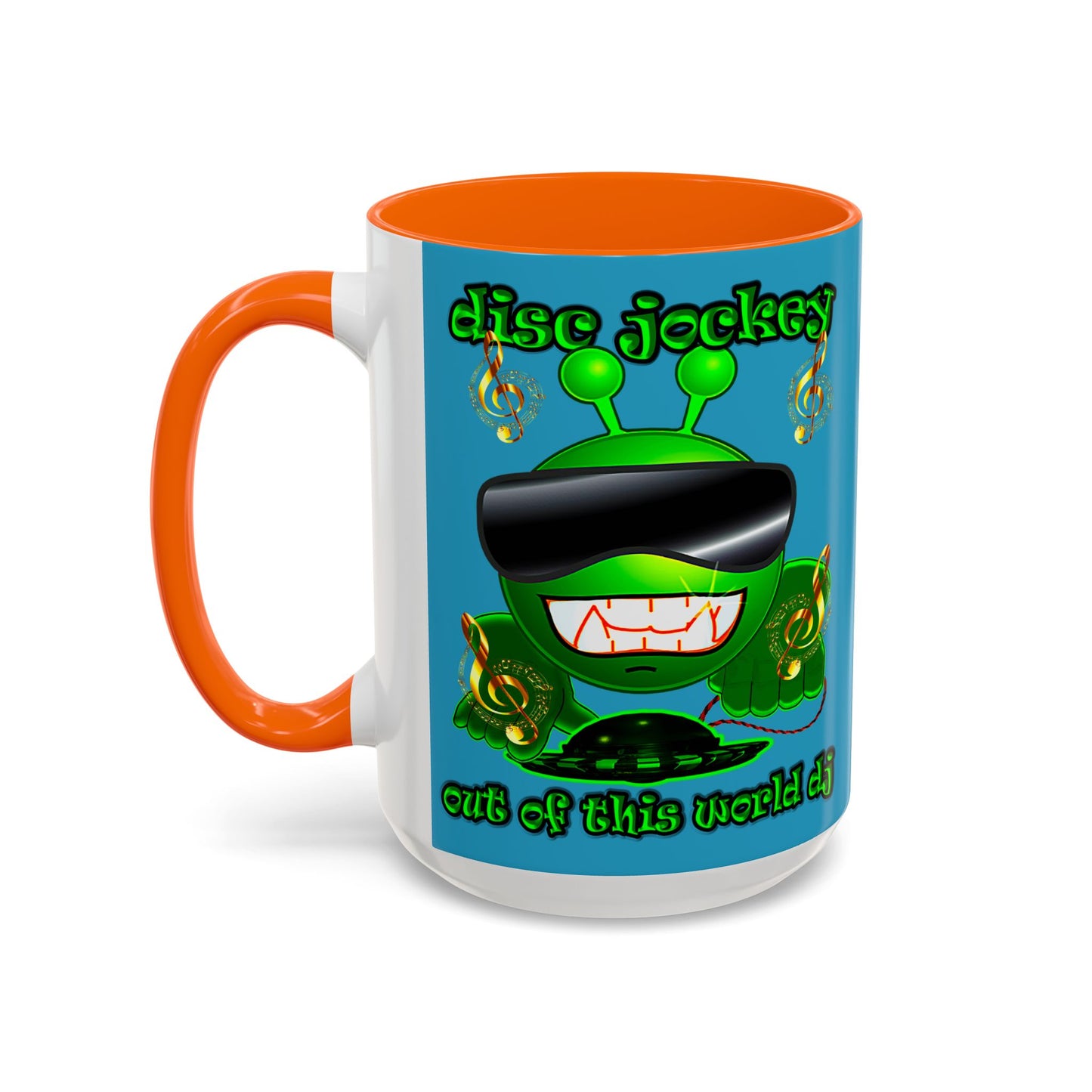 disc jockey - Accent Mug (turquoise)