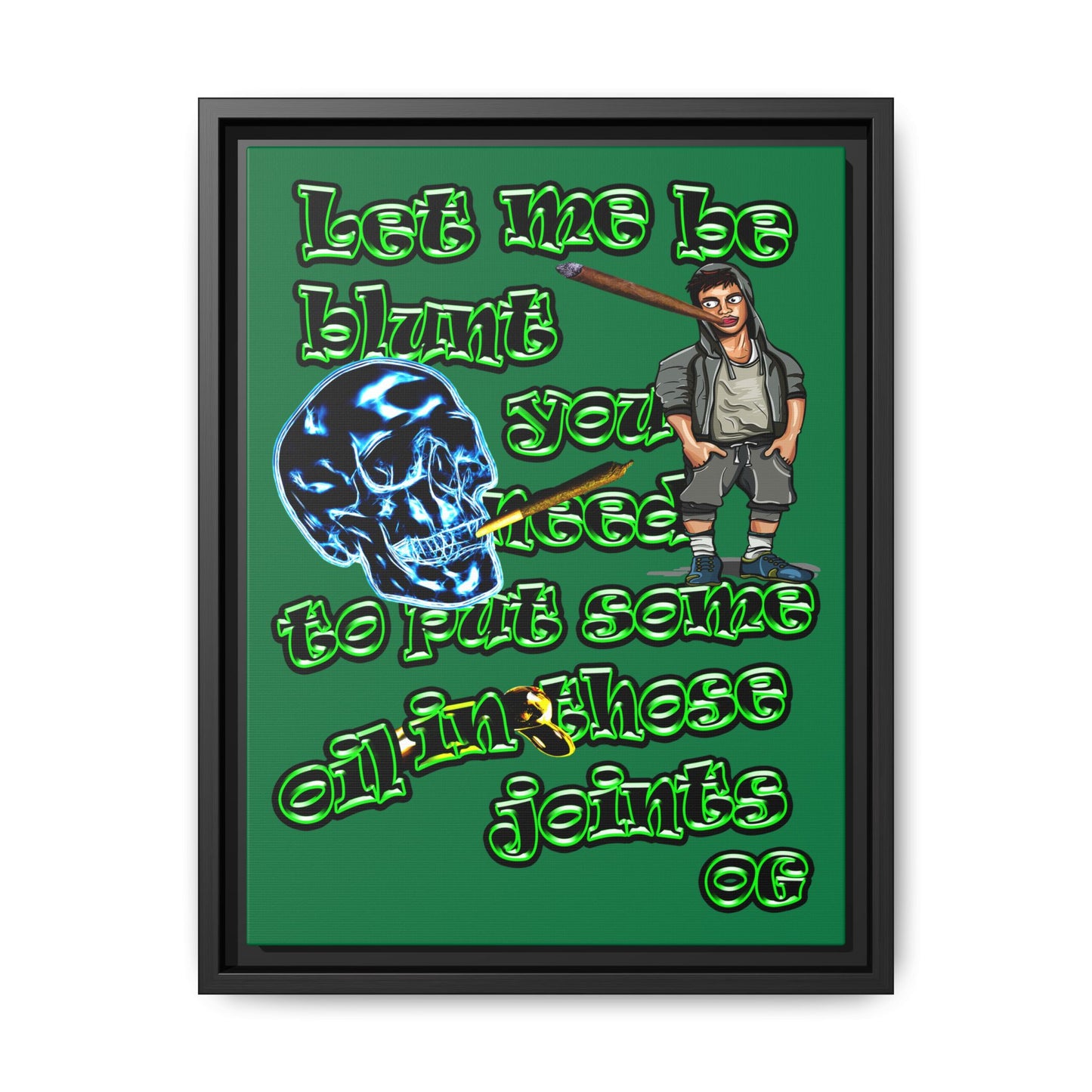 og - framed canvas art (dark green)