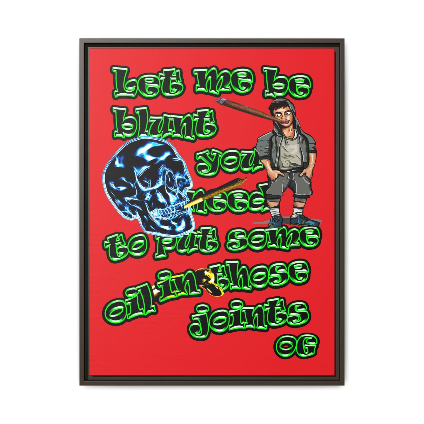 og - framed canvas art (red)
