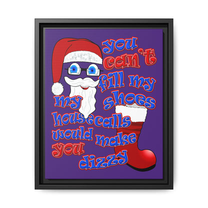 santa's shoes - framed canvas art (purple)