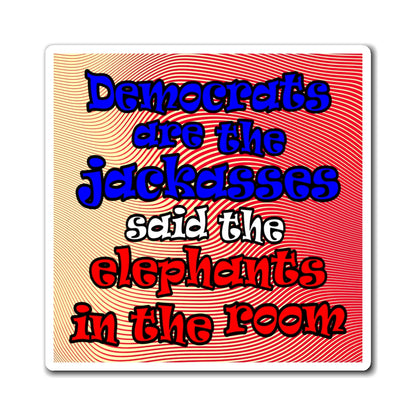 donkeys and elephants - Magnets - (yellow-orange wave)