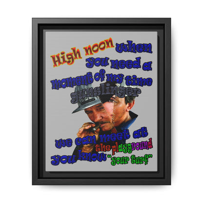 high noon - framed canvas art (light grey)