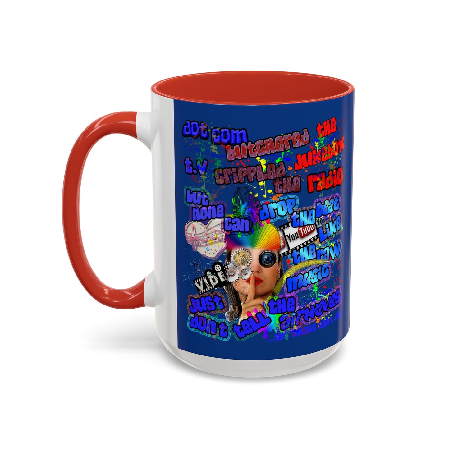 drop the beat - Accent Mug (dark blue)