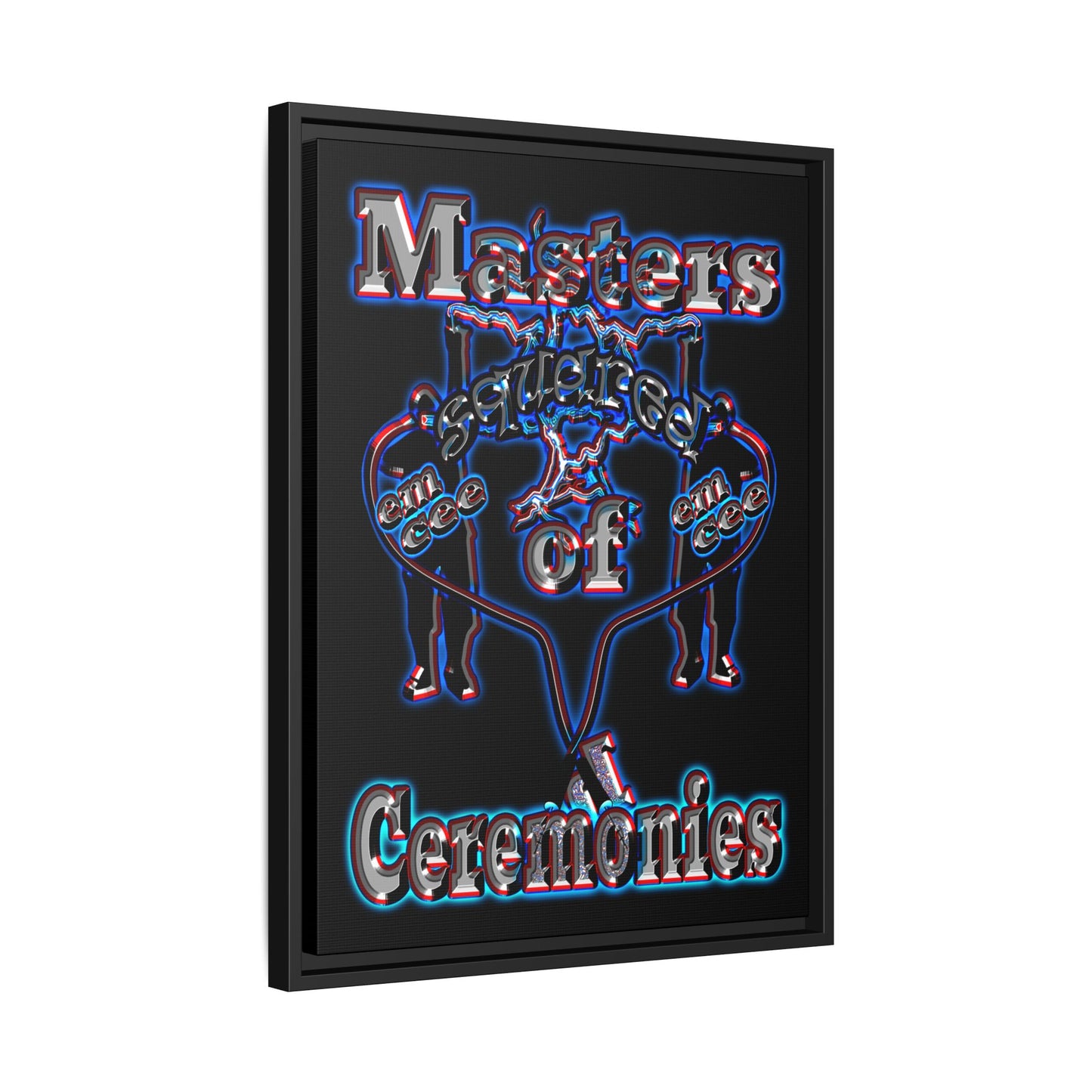 em cee squared - framed canvas art (black)