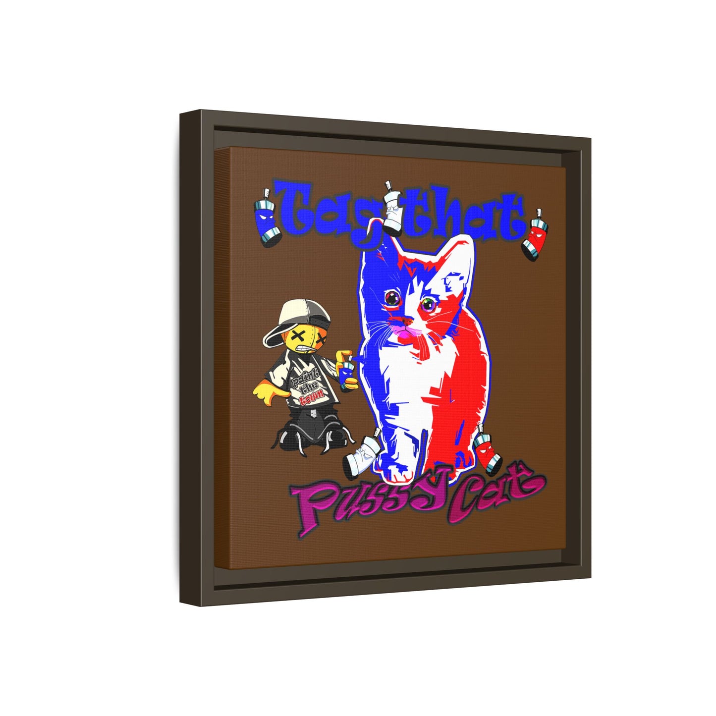 tag that - framed canvas art (brown)