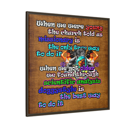 doggystyle - framed canvas art (brown papyrus)