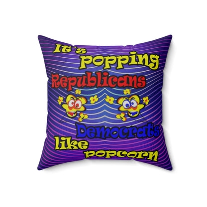 popping like popcorn - Spun Polyester Square Pillow - (purple wave)