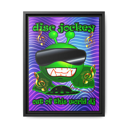 disc jockey - framed canvas art (purple wave)